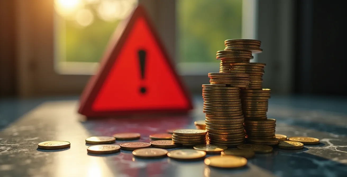 Representación visual de estructura piramidal con monedas en diferentes niveles