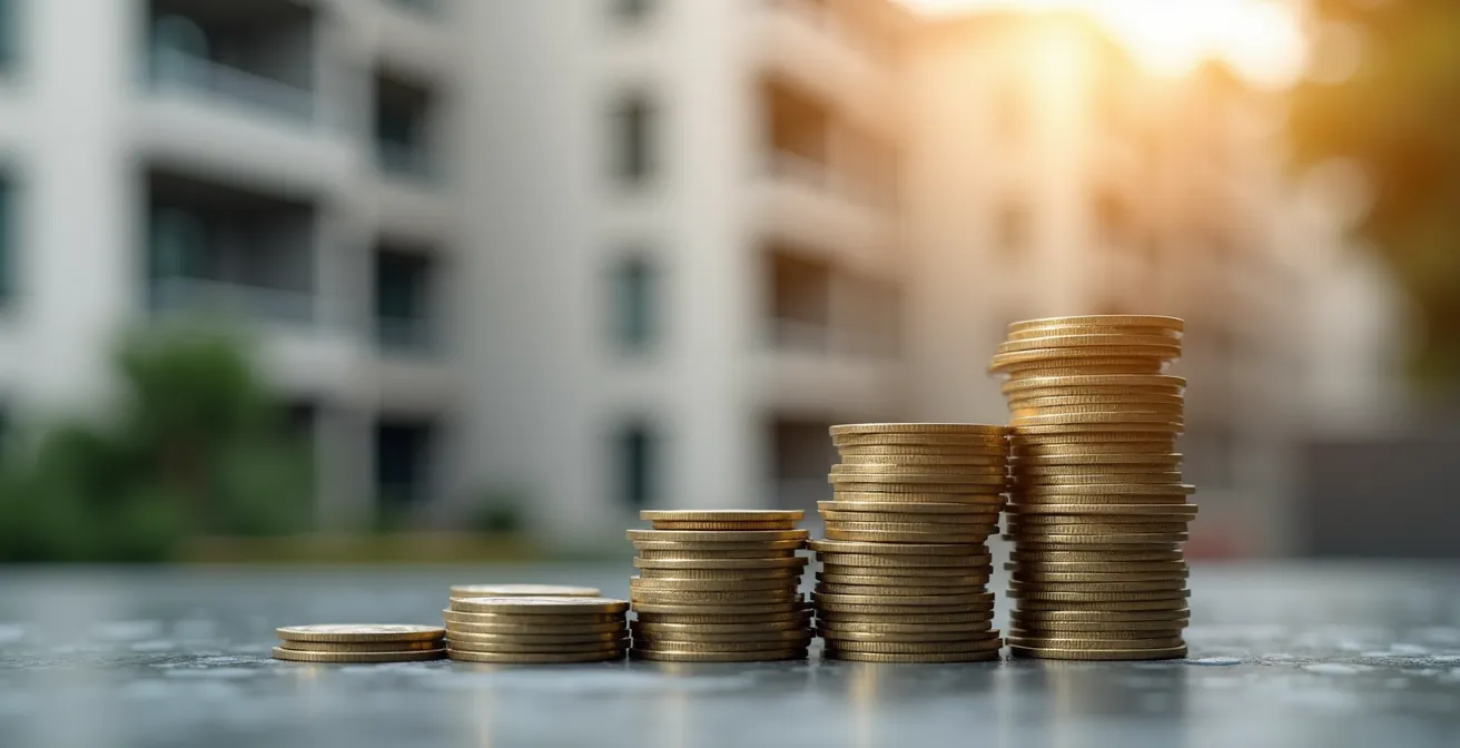 Cálculo visual de la rentabilidad por alquiler de un inmueble sin textos ni números